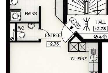 Appartement traversant de 2,5 pièces et 85m² PPE avec 2 balcons